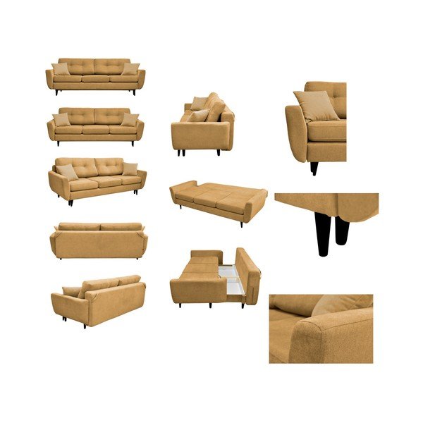 Rumen raztegljiv trosed s črnimi nogami Mazzini Sofas Jasmin-image-2