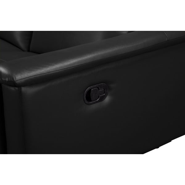 Črna sedežna garnitura iz umetnega usnja 222 cm Lund – Støraa-image-4