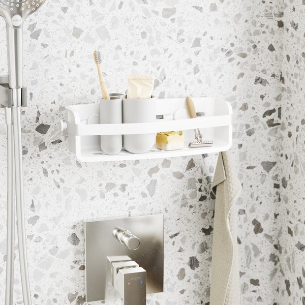 Bela plastična polica za kopalnico Flex - Umbra-image-1