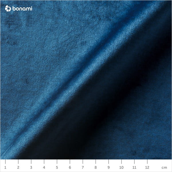 Temno modra žametna kotna raztegljiva sedežna garnitura Devichy Rothe, levi kot-image-4