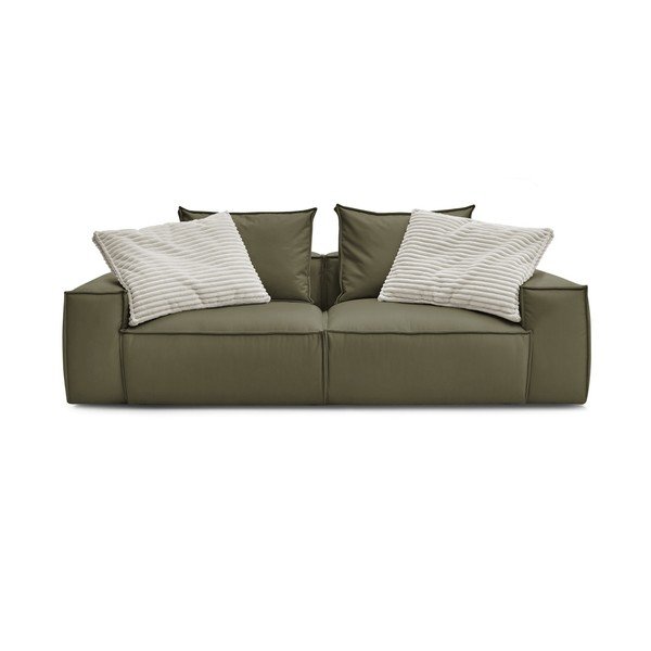 Zelena sedežna garnitura iz umetnega usnja 260 cm Boheme – Bobochic Paris-image-3