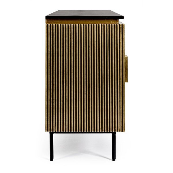 Črna/v naravni barvi komoda 160x80x40 cm Virat – Bizzotto-image-4
