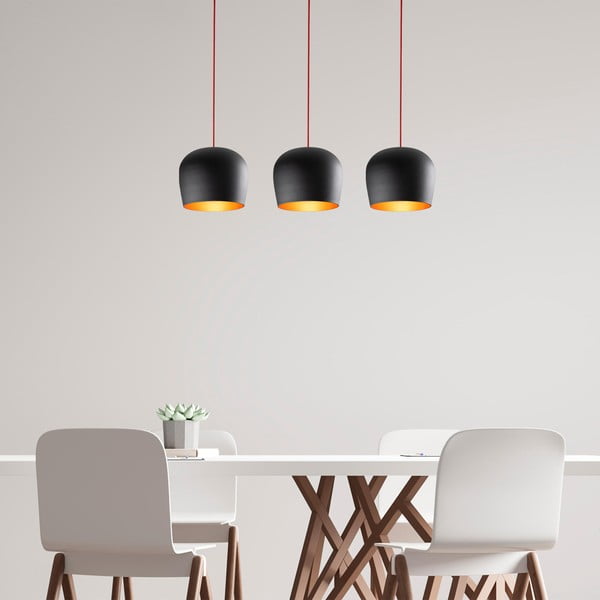 Črna viseča svetilka s kovinskim senčnikom Berceste – Opviq lights-image-1