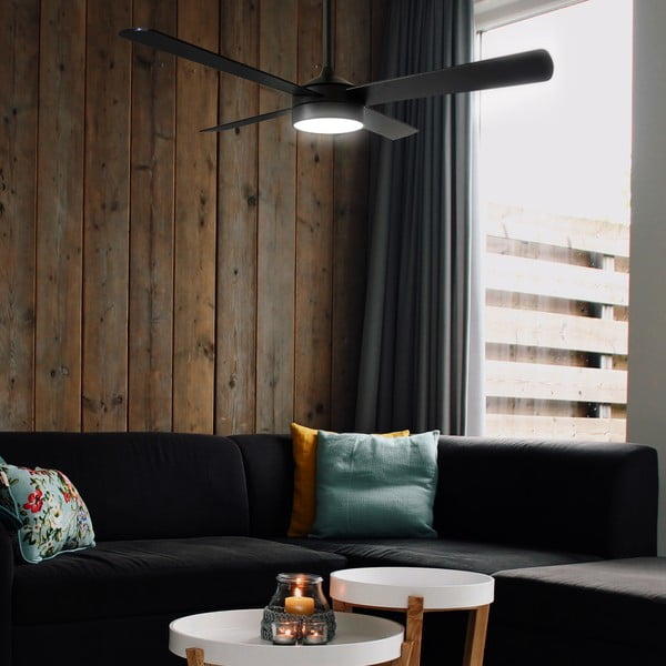 Črna LED stropna svetilka ø 15 cm Zarautz – SULION-image-1