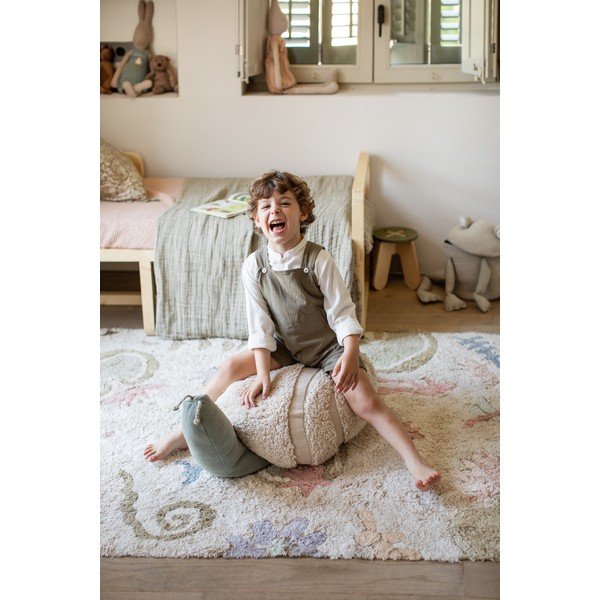 Svetlo zelena/kremno bela otroška vreča za sedenje Mr. Snail – Lorena Canals-image-4