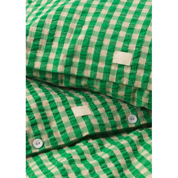 Zelena/bež podaljšana posteljnina iz krepa 140x220 cm Bæk&Bølge – JUNA-image-3