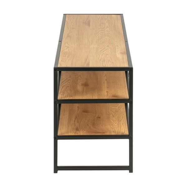 Črna TV omarica v hrastovem dekorju 120x46 cm Seaford – Actona-image-4