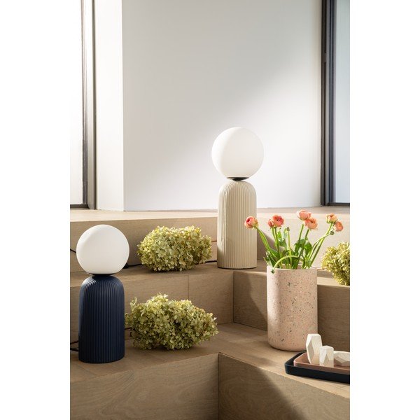 Modra keramična namizna svetilka s steklenim senčilom (višina 38 cm) Dash – Zuiver-image-3