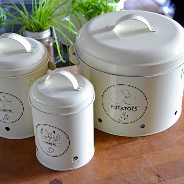 Jeklena posoda za shranjevanje za čebulo in česen – Esschert Design-image-2