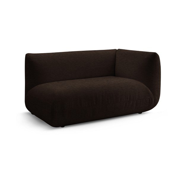 Temno rjav modul za sedežno garnituro iz rebrastega žameta (desni kot) Lecomte – Bobochic Paris-image-2