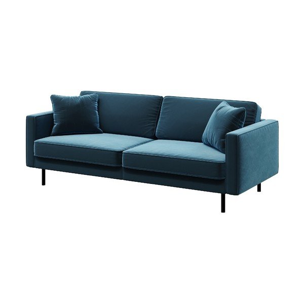 Modra žametna sedežna garnitura 207 cm Kobo – MESONICA-image-2