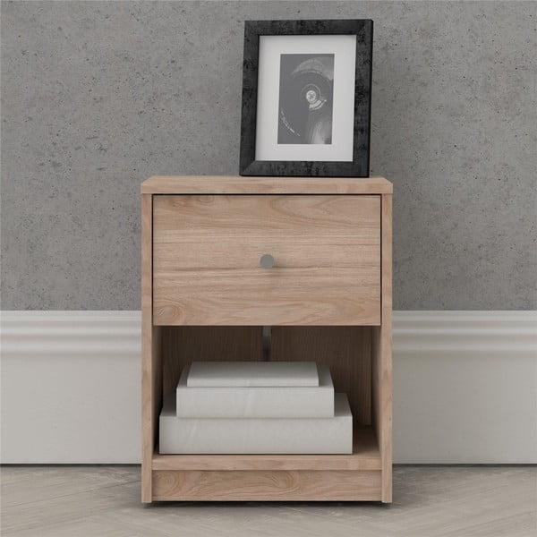 Nočna omarica v hrastovem dekorju s policami May - Tvilum-image-4