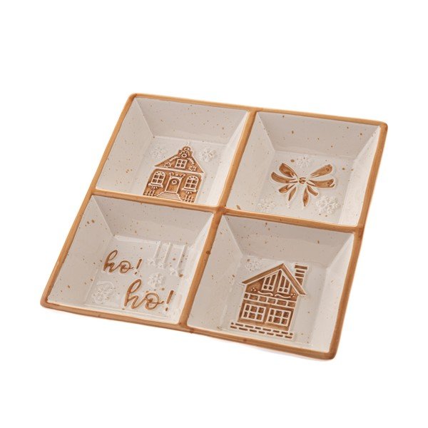 Bela keramična skledica za serviranje z božičnim motivom Christmas cottage – Dakls