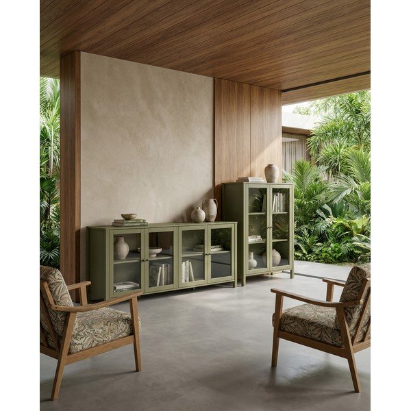 Zelena vitrina iz masivnega bora 186x80x40 cm Alessandra – Marckeric-image-4