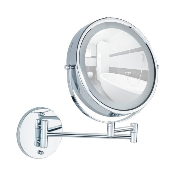 Kozmetično ogledalo z lučjo/povečevalno (5x) ø 17,5 cm Power-Loc Lumi – Wenko-image-2