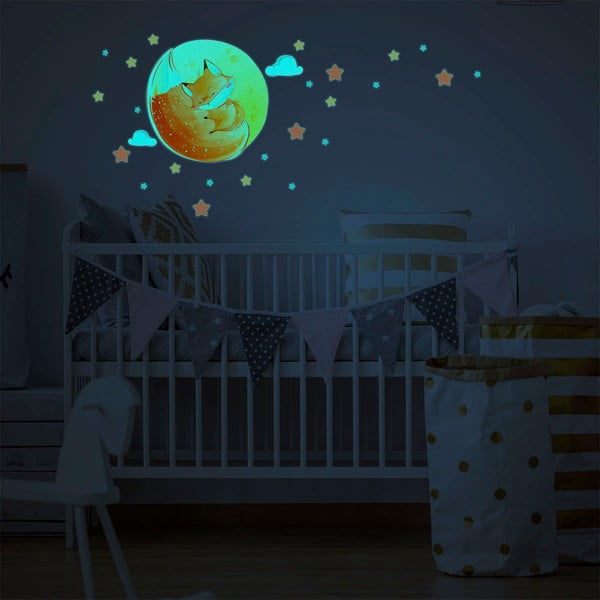 Otroška stenska nalepka 30x30 cm Dreamy Fox - Ambiance-image-2