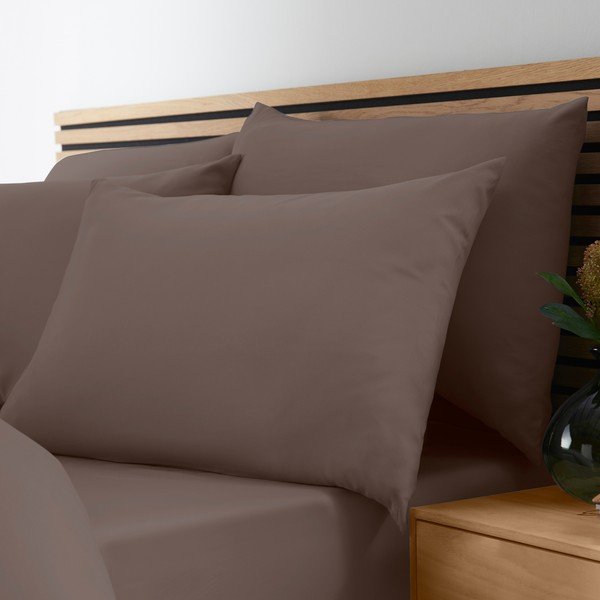 Temno rjava enojna posteljnina 135x200 cm So Soft Non Iron – Catherine Lansfield-image-2