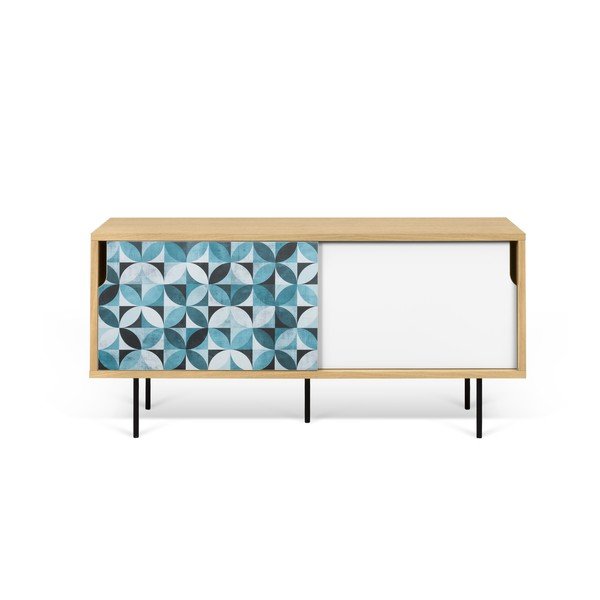 Mala hrastova TV mizica s kovinskimi nogami TemaHome Dann Maroko