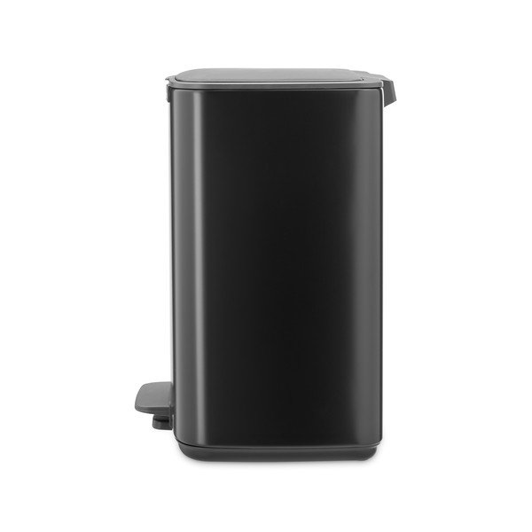 Mat črn jeklen koš za smeti s pedalom 12 l Bo – Brabantia-image-3
