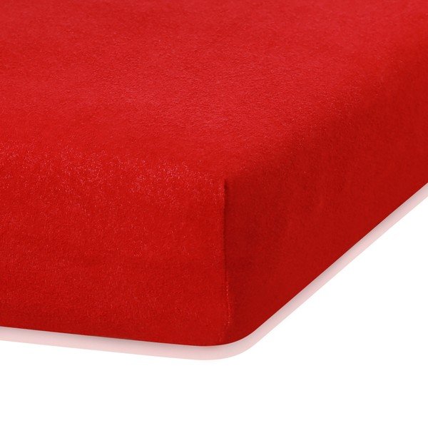 Rdeča elastična rjuha za zakonsko posteljo AmeliaHome Ruby Siesta, 200/220 x 200 cm-image-1