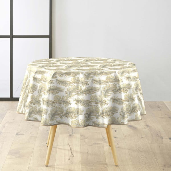 Povoščen namizni prt ø 160 cm Plumina – douceur d'intérieur