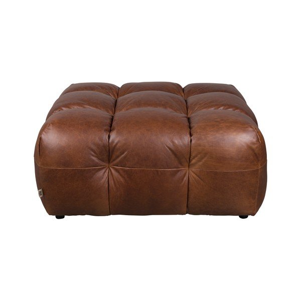 Rjav usnjen modularni otoman Hackman – Dutchbone