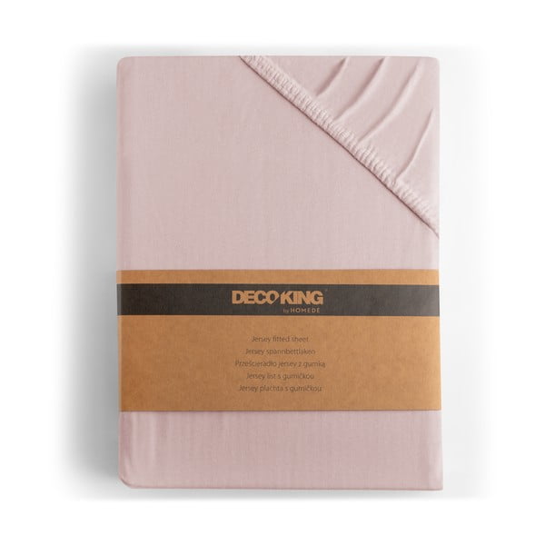 Svetlo rožnata napenjalna rjuha iz jerseyja 140x200 cm Amber – Restilo-image-4