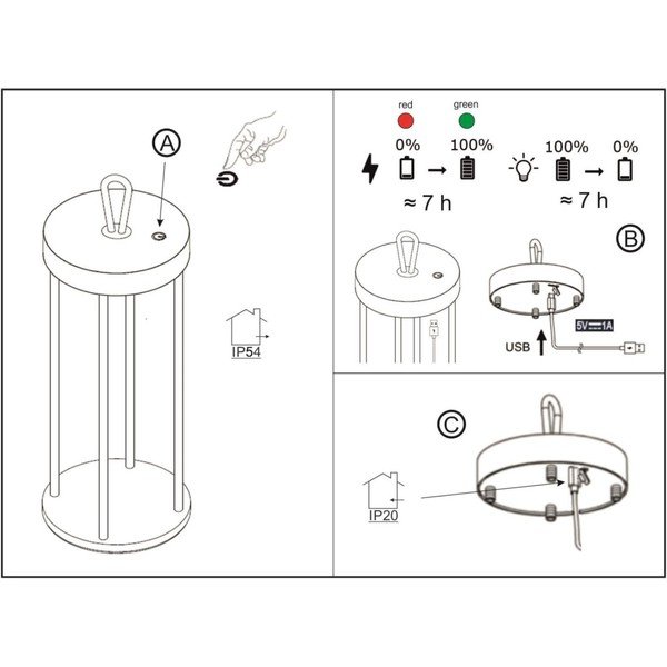 Črna LED namizna svetilka (višina 36 cm) Kante – Fischer & Honsel-image-3