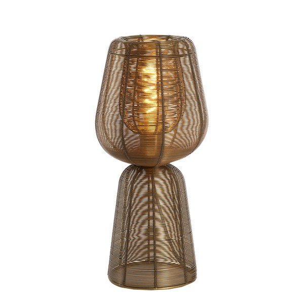 Kovinska namizna svetilka v bronasti barvi (višina 42 cm) Aboso – Light & Living-image-1