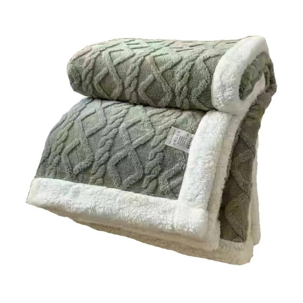 Zelena odeja iz sherpa flisa 150x200 cm Island – My House-image-1