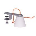 Siva namizna svetilka s steklenim senčilom (višina 23 cm) Lure – Hübsch