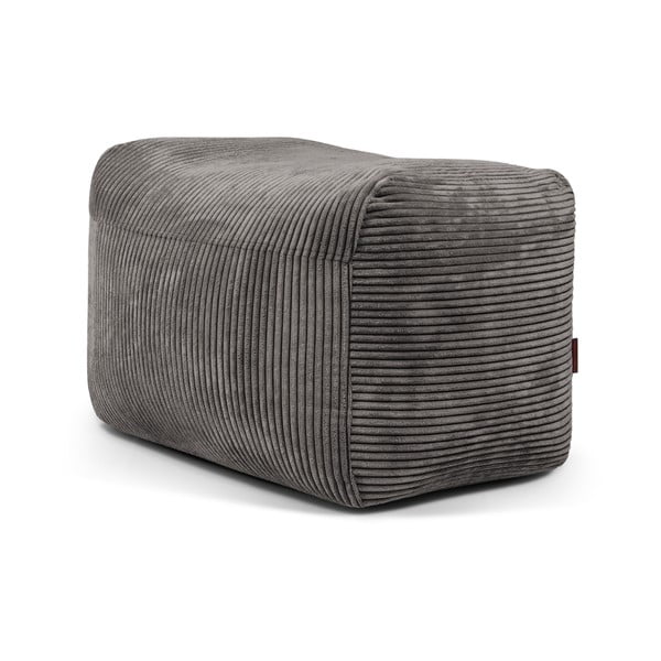 Temno siva vreča za sedenje iz rebrastega žameta Plus 70 Lounge – SLOWDOWN