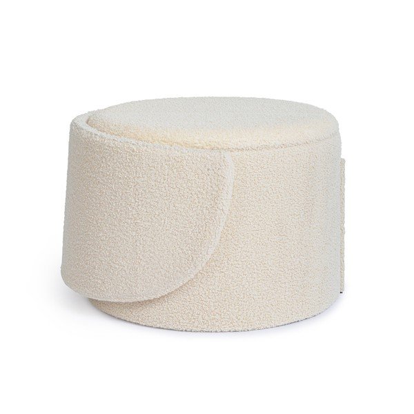 Kremno bel tabure iz tkanine bouclé Anthea – Yes Everyday-image-2