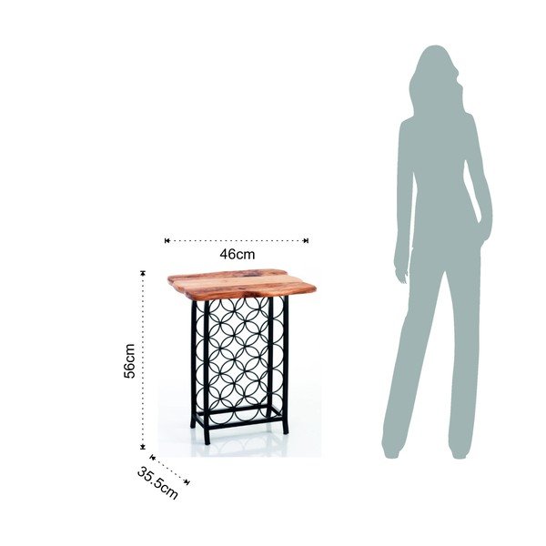 Kovinsko držalo za vino v črni in naravni barvi število steklenic 15 46x56x35,5 cm Ras – Tomasucci-image-3