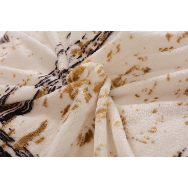 Črna/kremno bela enojna posteljnina iz mikropliša 140x200 cm Enrico – My House-image-1