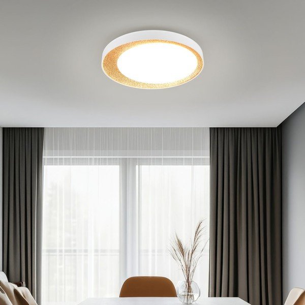 Bela/svetlo rjava LED stropna svetilka ø 45 cm Aleta – Reality-image-1