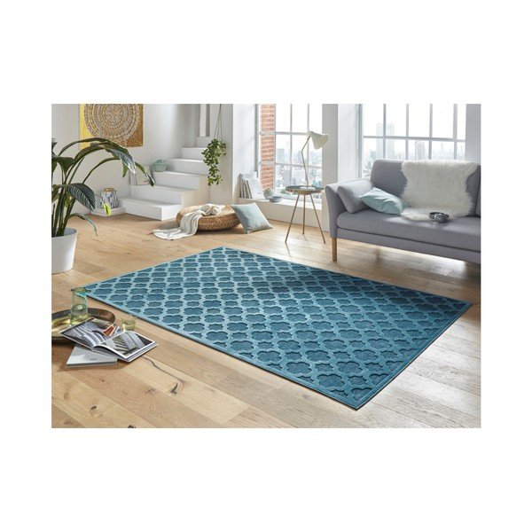 Modra preproga iz viskoze Mint Rugs Bryon, 80 x 125 cm-image-1
