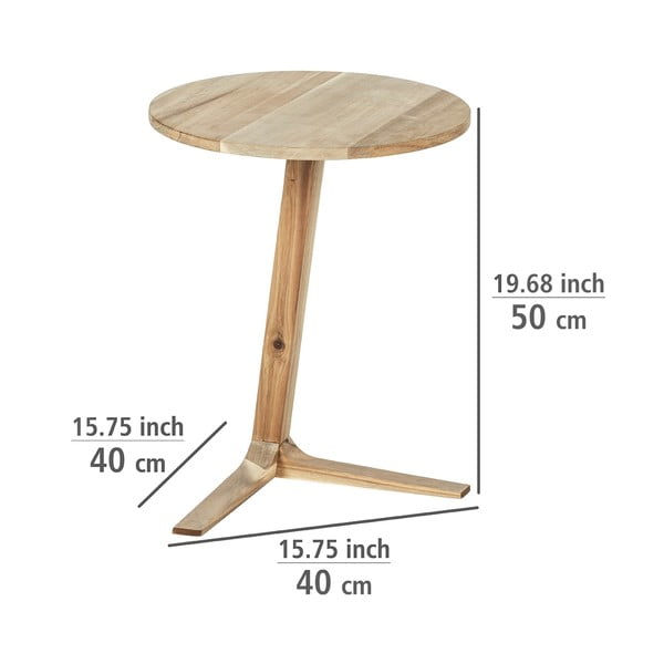 Okrogla stranska mizica iz masivne akacije ø 40 cm Acina – Wenko-image-4
