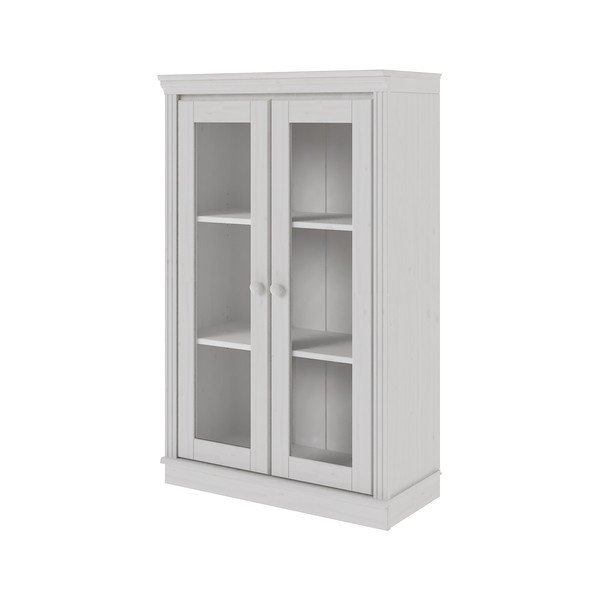 Bela vitrina iz masivnega bora 74x118x35 cm Anita – Støraa-image-3