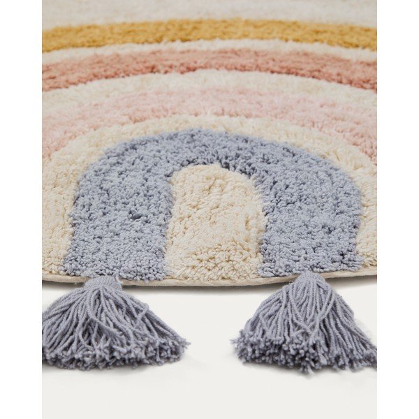 Slonokoščena pralna/ročno tkana bombažna otroška preproga ø100 cm Tadea – Kave Home-image-2