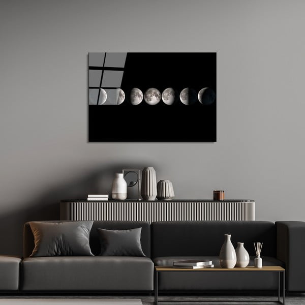 Steklena slika 100x70 cm Moon Phases – Wallity-image-1