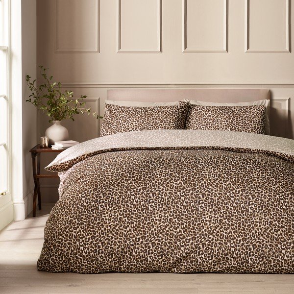 Rjava enojna posteljnina 135x200 cm Animal Print – Catherine Lansfield-image-3
