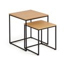 Stranske mizice v kompletu 2 ks z mizno ploščo v hrastovem dekorju 45x45 cm Yoana – Kave Home