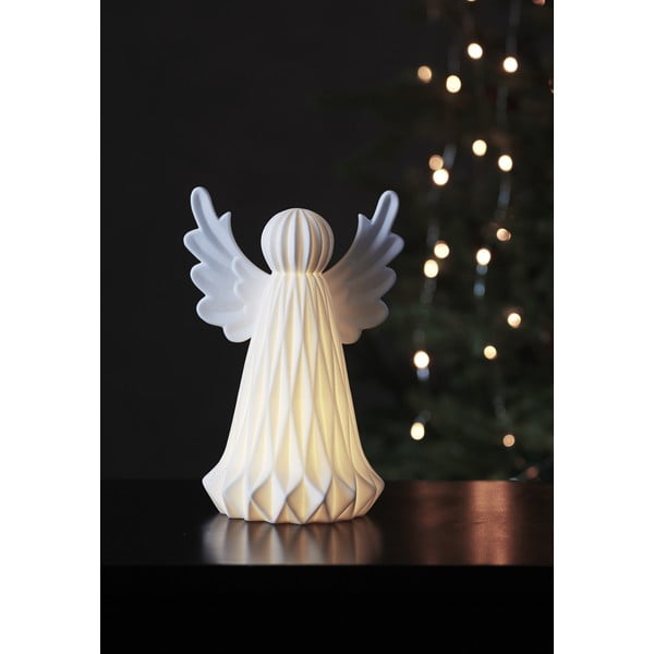 Bela keramična LED božična svetlobna dekoracija Star Trading Vinter, višina 23 cm