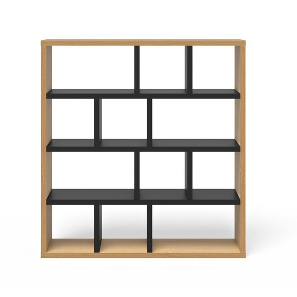 Črn/naraven regal v hrastovem dekorju 150x159 cm Berlin – TemaHome-image-3