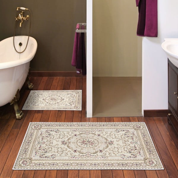 Rjave/bež kopalniške preproge v kompletu 2 ks 60x100 cm – Foutastic-image-1