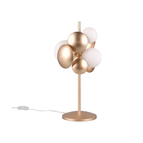 Bela/zlata namizna svetilka s steklenim senčnikom (višina 50 cm) Bubble – Trio Select