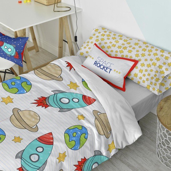 Obojestranska bombažna prevleka za vzglavnik Mr. Fox Space Rocket, 50 x 30 cm-image-1