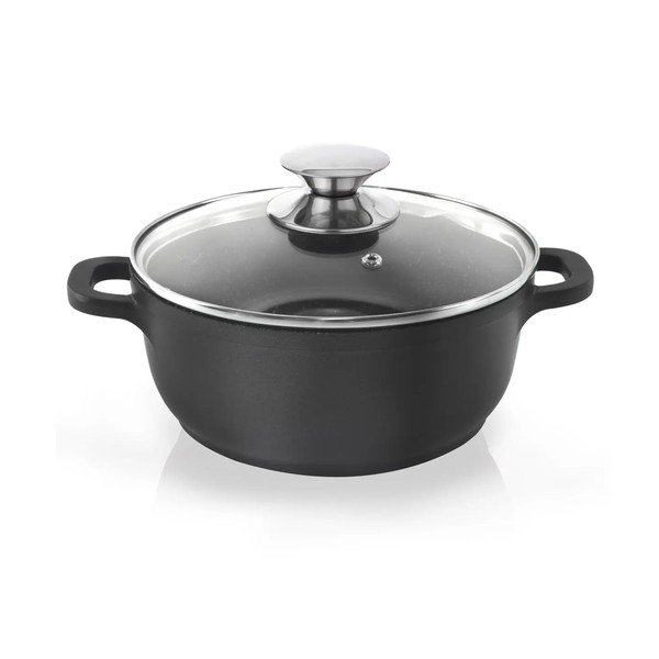 Lonec Pfluon Granit s steklenim pokrovom Orion Grande, ⌀ 24 cm