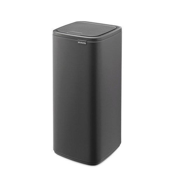 Temno siv jeklen koš za smeti na dotik 30 l Bo Touch – Brabantia